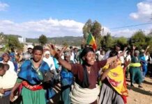 Protests in Sekela (Source Satenaw)