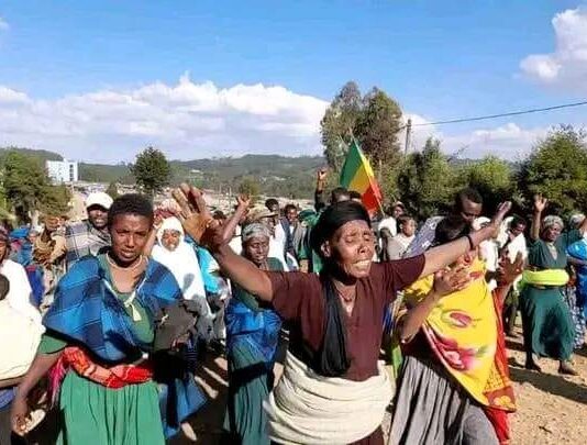 Protests in Sekela (Source Satenaw)